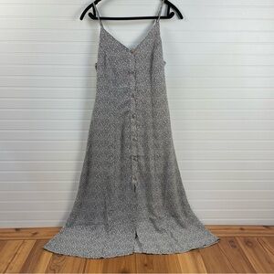 Sienna Sky Button Down Sleeveless Speckled Midi Maxi Front Slit Dress Medium NWT